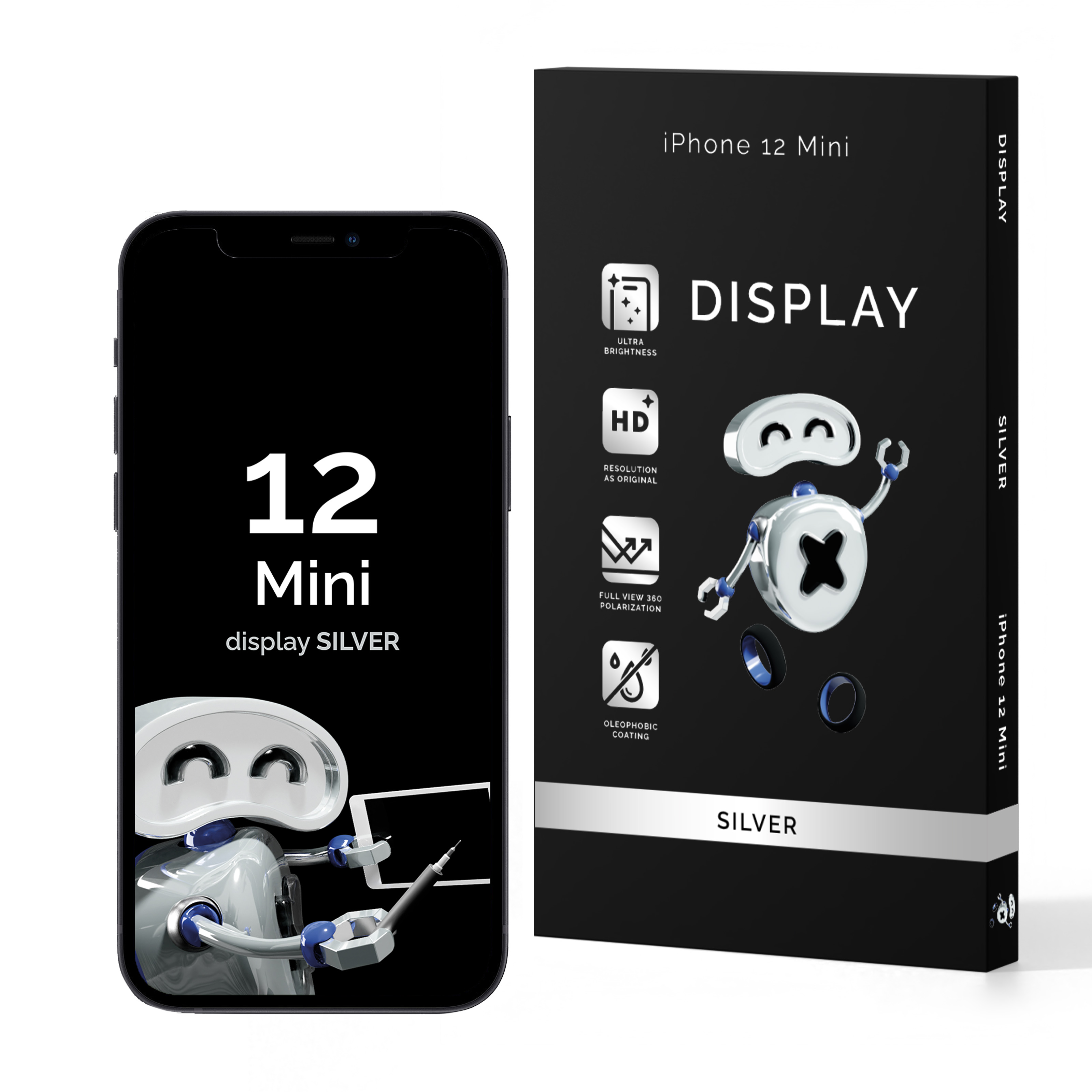 Display Lcd Tft In-Cell Per Apple Iphone 12 Mini Qualità Silver
